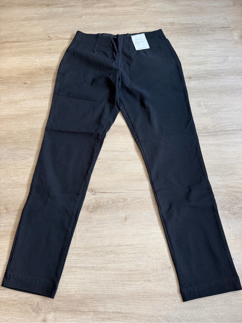 NWT Calvin Klein Black Tapered Leg Pull On Ankle Pants Size 8
